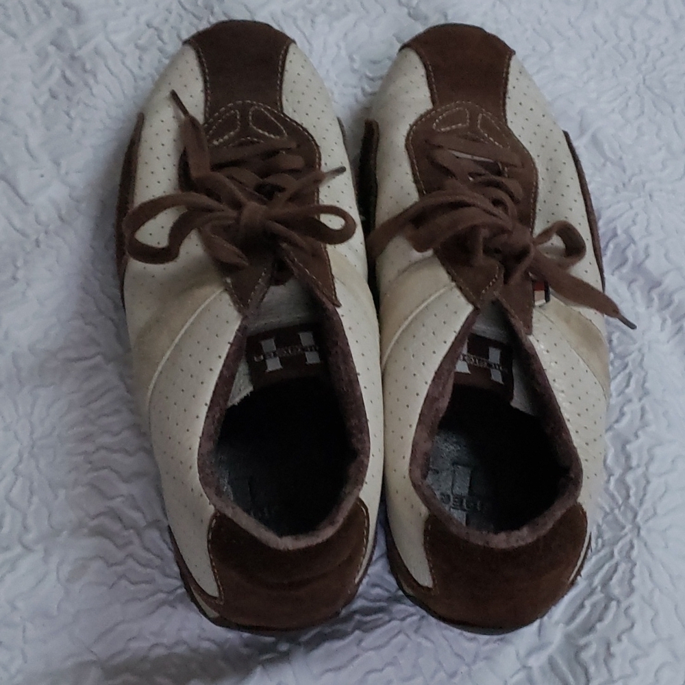 Tommy Hilfiger Brown Suede/ White Cloth Sneakers TM04618 Men 9M - Picture 7 of 14